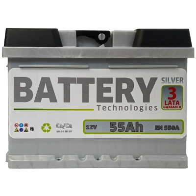 Akumulator Battery Technologies 55Ah 550A Silver