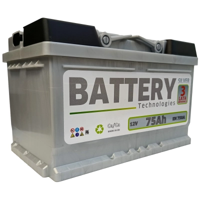 Akumulator Battery Technologies 75Ah 750A Silver