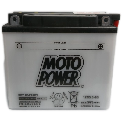Motopower 12N5.5-3B 12v 5,5Ah 60A (152*132*138) P+