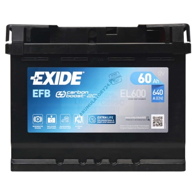 EXIDE EL600 12V 60Ah 640A EFB