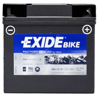 Akumulator motocyklowy EXIDE GEL 12-19 12V 19Ah 170A