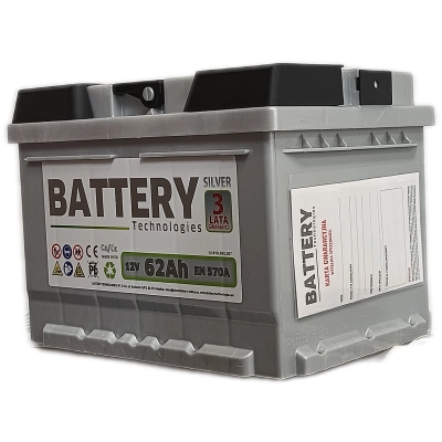 Akumulator Battery Technologies 62Ah 570A Silver