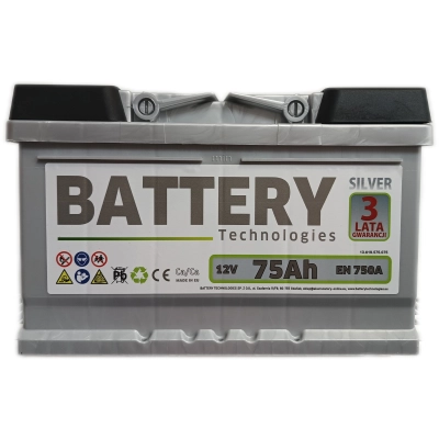Akumulator Battery Technologies 75Ah 750A Silver
