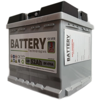 Akumulator Battery Technologies 52Ah 470A Silver